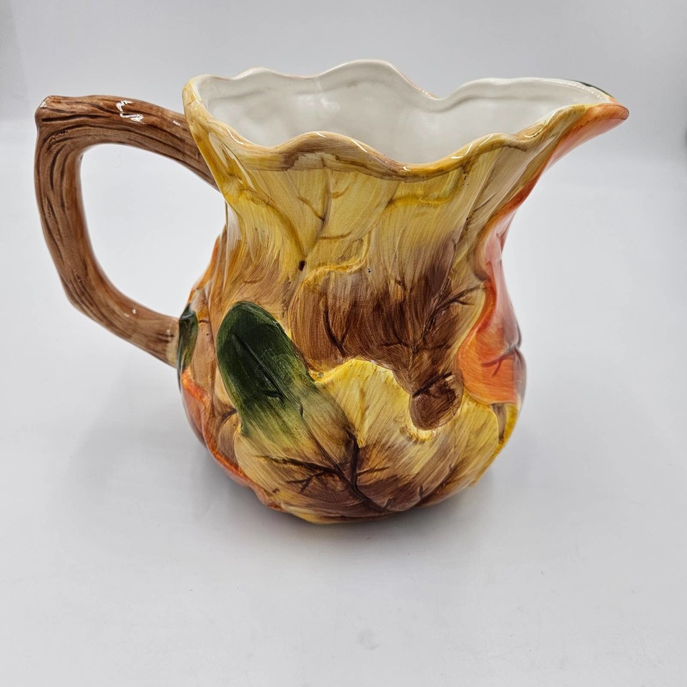 Autumn Harvest Leaf Pitcher Brown, Orange, Yellow - Picture 5 of 5